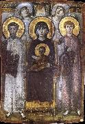 The throne Virgin Mary with the child between ST Teodor and ST Goran,